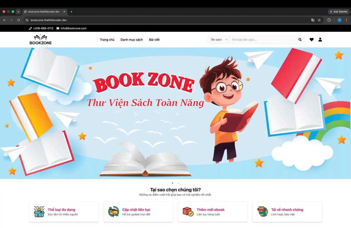 Ảnh desktop của BookZone - Thư Viện Sách