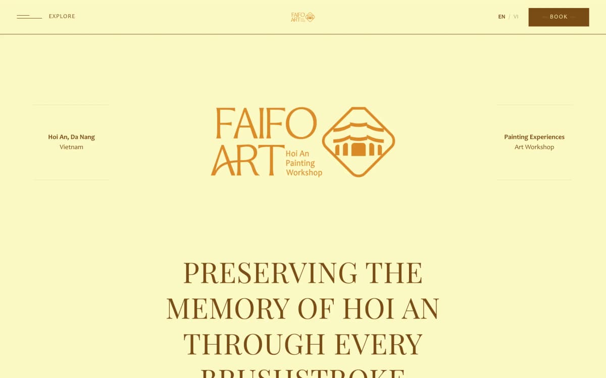 Ảnh desktop của Faifo Art — Website Xưởng Vẽ Thủ Công Hội An