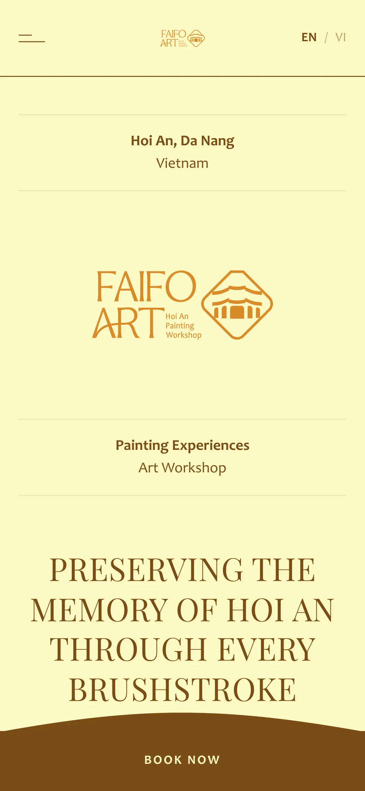 Ảnh mobile của Faifo Art — Website Xưởng Vẽ Thủ Công Hội An