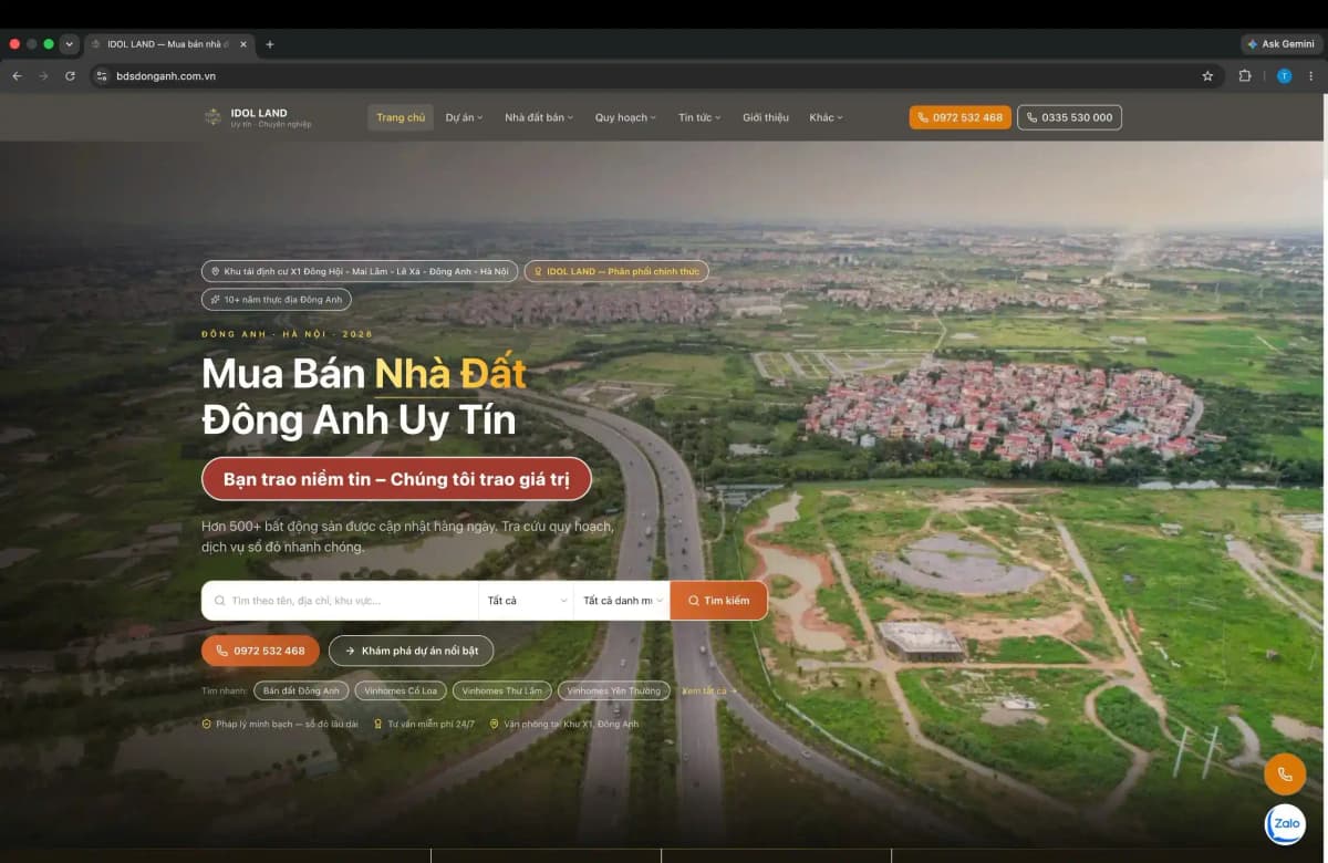 Ảnh xem trước IDOL LAND - Nền tảng bất động sản Đông Anh