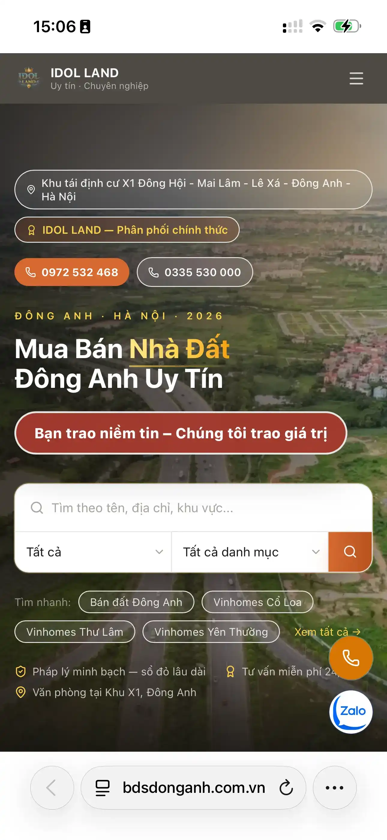 Ảnh mobile của IDOL LAND - Nền tảng bất động sản Đông Anh